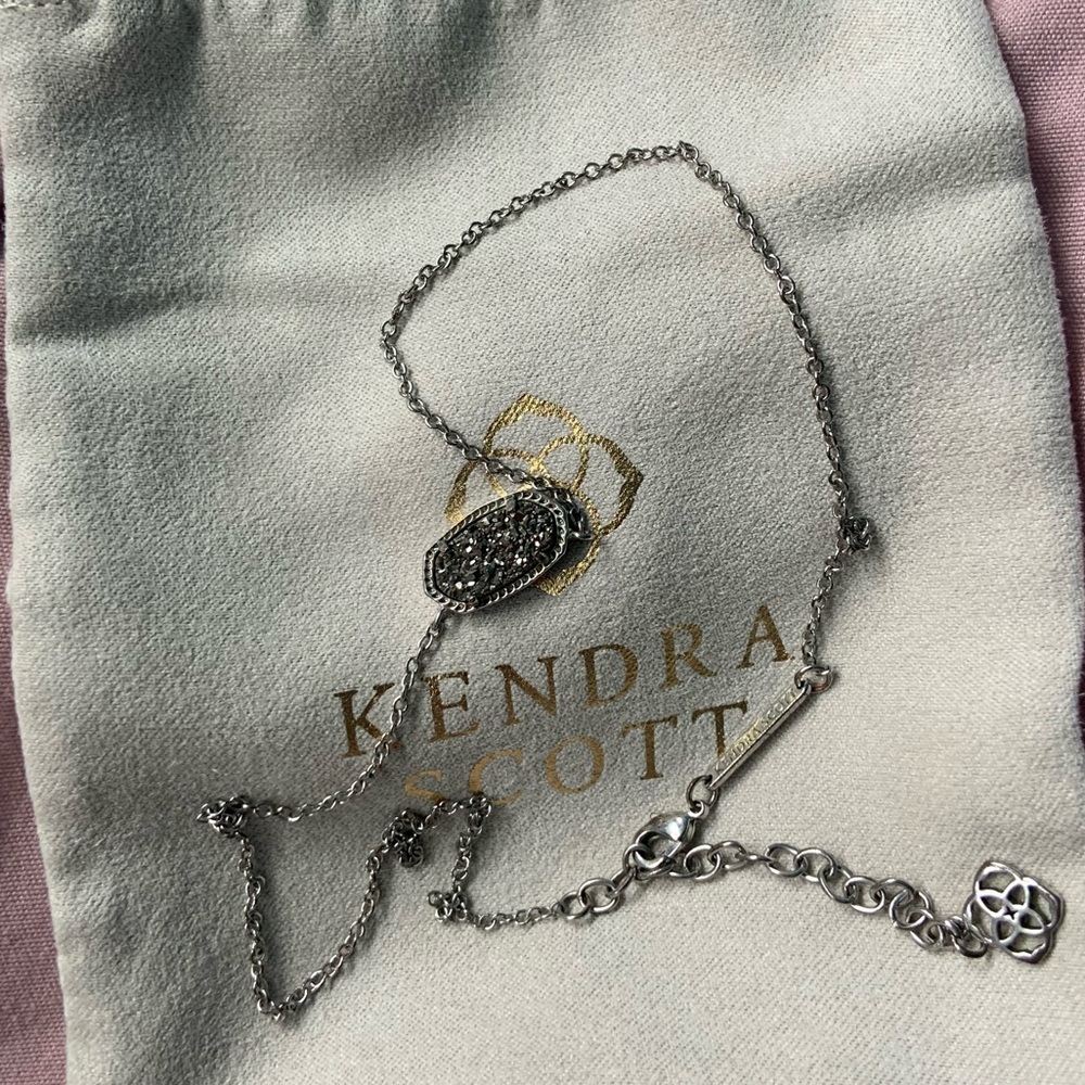 Kendra Scott Elisa Necklace Platinum Drusy